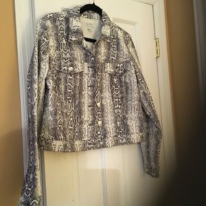 Snakeskin Patterned Jean Jacket